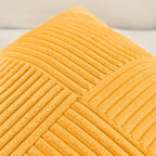 Fancy Homi 2 Packs Gold Yellow Big Decorative Throw Pillow Covers 24x24 Inch for Couch Bed Sofa, Rustic Farmhouse Boho Home Decor, Soft Corss Corduroy Patchwork Accent Square Cushion Case 60x60 cm