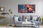 JKWALL77 American Flag Wall-Decor - Banksy Graffiti Canvas Wall Art - Office Pictures For Wall Ready To Hang Size 40" x 20"