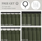 Topfinel Olive Green Pinch Pleated Linen Curtains 95 Inch Length 2 Panels - Image 2