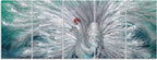 Yihui Arts Peacock Metal Wall Art, Teal and Silver Aluminum Artwork, Modern Sculpture for Living Room Bedroom Bathroom Decor