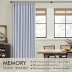 MIULEE Chambray Blue Pinch Pleated 100% Blackout Curtains 40x84 Inches | Room - Image 3