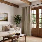 INOVADAY Extra Wide 100% Blackout Linen Curtains 102x84 Earthy Beige | Linen - Image 5