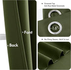 MIULEE Blackout Curtains for Bedroom 2 Panels 40 x 72 Inch Long Olive Green | - Image 4
