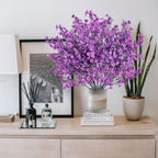 Sggvecsy 10 Pcs Babys Breath Artificial Flowers Gypsophila Bouquets Bulk Real Touch Fake Silk Flowers for Home Wedding DIY Floral Arrangement Kitchen Table Centerpiece Festival Decoration (Purple)