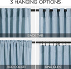 Blue Semi Sheer Linen Curtains 90 inch Length - Image 3