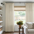 60 Inch Width 84 Inches Long Linen Pinch Pleated Curtains 1 Panel | Light by Twodrapes