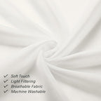 14 Inch Ivory Sheer Curtains Valance 2 Pieces, Cafe Kitchen Curtain - Image 5