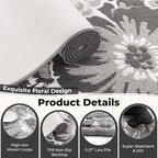 Findosom Hallway Runner Rug 2x6, Non Slip High-Low Textured Floral Washable - Image 3