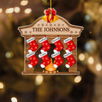 Stocking Personalized Family Christmas Acrylic Ornament 2025-3D Inflated Effect Custom Name Hanging Stock up to 10 Members, First Xmas as A Family Ornament Gifts