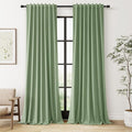 100% Blackout Linen Curtains 84 Inch Length 2 Panels Set by Guken