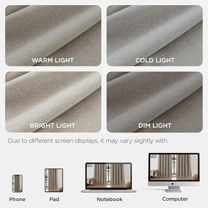 Joydeco Faux Linen Pinch Pleated Curtains 96 Inch Length, Light Filtering - Image 2