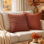 MIULEE Fall Decorative Throw Pillow Covers 18x18 Dark Rust Pack of 2 | - Image 2