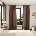 Mocha Mousse Curtains 96 Inch Long 2 Panel Set Back Tab Rod Pocket Linen - Image 7