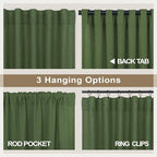 Olive Green Linen Curtains 84 Inch Length - Image 4