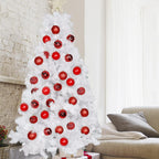 Lulu Home Christmas Ball Ornaments, 20 Ct 3.15" Pre-Strung Hanging Ornament Decorations, Xmas Shatterproof Plastic Balls for Holiday Party Wreath Garlands Trees, Red