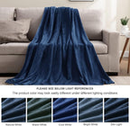 BEDELITE Fleece Blanket Soft Plush Queen Size Bed Blanket Navy 90"x90" | Ultra - Image 4