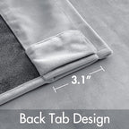 MIULEE Greyish White Velvet Blackout Curtains 52x90 inches 2 Panels | Luxury - Image 3