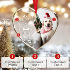 Personalized Christmas Ornaments 2025 with Photo & Text - Customized Crystal Glass Christmas Tree Decor Gifts for Family, Couples, Pets, Baby’s First Xmas – 6 Heart/Round Designs