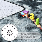 Noahas 4x6 Tie-Dyed Black and Grey Fluffy Area Rug Non-Slip - Image 5