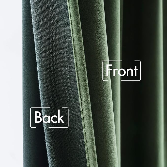 MIULEE Velvet Curtains Extra Wide 72x84 inches Olive Green Curtains | Luxury - Image 6