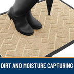 OLANLY Front Door Mat Outside 35x23, All-Season Absorbent Rubber Doormat | Beige - Image 7