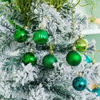 XmasExp 24ct Christmas Ball Ornaments Shatterproof Christmas Ornaments Set Decorations for Xmas Tree Balls 40mm/1.57" (1.57'', Green)