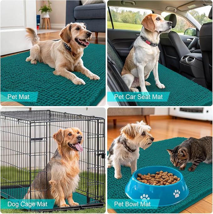 OLANLY Dog Door Mat for Muddy Paws 30x20, Super Absorbent Chenille Mud Mat | - Image 7