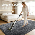 OLANLY 3x3 Machine Washable Small Bedside Rug, Soft Fluffy Shaggy Entryway - Image 6