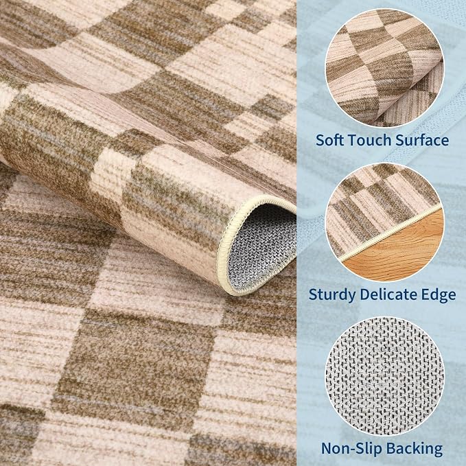 GarveeHome Checkered Rug 4x6 Area Rugs - Image 6