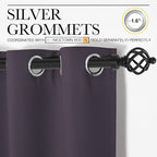 NICETOWN Greyish Purple Blackout Curtains 72 inches Length - Image 2