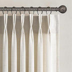 Topfinel Pinch Pleated Curtains 90 Inches Long 2 Panels Set, Birch Semi Sheer by Topfinel
