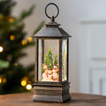 10'' Musical Snow Globe Lantern Lighted Snowman Family Water Lantern Swirling Glittering Home Decoration and Gift, Battery Operated or USB Powered
