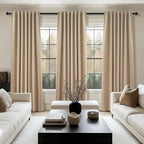 Topfinel Light Taupe Blackout Textured 90 Inch Long Linen Blend Curtain - Image 7