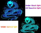QGHOT Blacklight Dragon Tapestry Wall Hanging Cool Japanese Black Light Glow in the Dark Dragon Backdrop Uv Viking Tapestry for Boys Bedroom Mens Room Wall Deocr 90"x70"