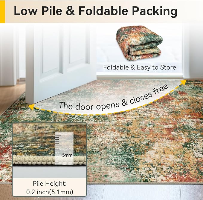RELEANY Washable Round 6ft Area Rug - Image 5