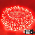 120 LED Red String Lights Outdoor Waterproof, 40ft Red Christmas Lights 8 Modes Clear Wire, Plug in Twinkle Fairy String Lights for Bedroom Christmas Decorations