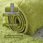6x9 Large Green Fluffy Soft Area Rug Non-Slip - Image 6