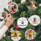 Personalized Dog Photo Ornament 2025 Custom Pet Cat Picture Name Ornaments for Christmas Tree,Dog 1st Christmas Ornament Gift, Double-Sided Ceramic Customized Xmas Ornament