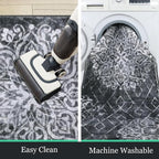 HEBE Hallway Runner Rug 2'x6', Washable Non Slip Kitchen Rug Runner | Soft Boho - Image 5