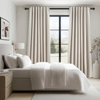Oatmeal 105 Inch Long Curtains for Living Room Custom, Sun Blocking Elegant - Image 7
