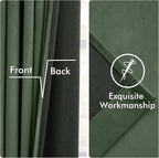 MIULEE Velvet Curtains 50W x 96L 2 Panels Olive Green Blackout Curtains | - Image 6