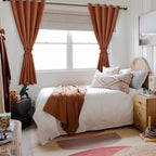 Fall Grommet Blackout Curtains for Bedroom 60 x 72 Inch Burnt Ochre | Thermal - Image 6