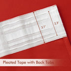 MIULEE Christmas Red Back Tab Blackout Curtains 52x108 Inch Long 2 Panels | Rod - Image 4