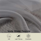 Grey Sheer Curtain for Bedroom Living Room 72 Inches Long 2 Panels Set - Image 7