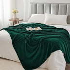 BEDELITE Fleece Blanket Soft Plush Queen Bed Blanket Forest Green 90"x90" | - Image 5