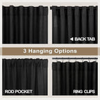 Pitalk Black Linen Sheer Curtains 72 Inch Length - Image 5