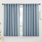 RYB HOME Linen Semi Sheer Curtains 63 inch Length by RYBHOME
