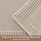 RESARE Waffle Bath Mat for Bathroom Non Slip Bathroom Rugs 18x30 Pale Beige | - Image 2