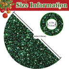 MODFUNS Green Christmas Tree Skirt Black 46 Inches Mermaid Sequin Tree Skirts Thick Velvet Tree Mat Artificial Glitter Tree Cover Skirt for 6FT Tree Shimmer Rustic Tree Skirt Fabric Decorations