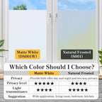 DUOFIRE Privacy Window Film Frosted Glass Film Matte White Static Cling Glass Film No Glue Anti-UV Window Sticker Non Adhesive for Privacy Office Meeting Room Bathroom Living Room DS001W 35.4x78.7in
